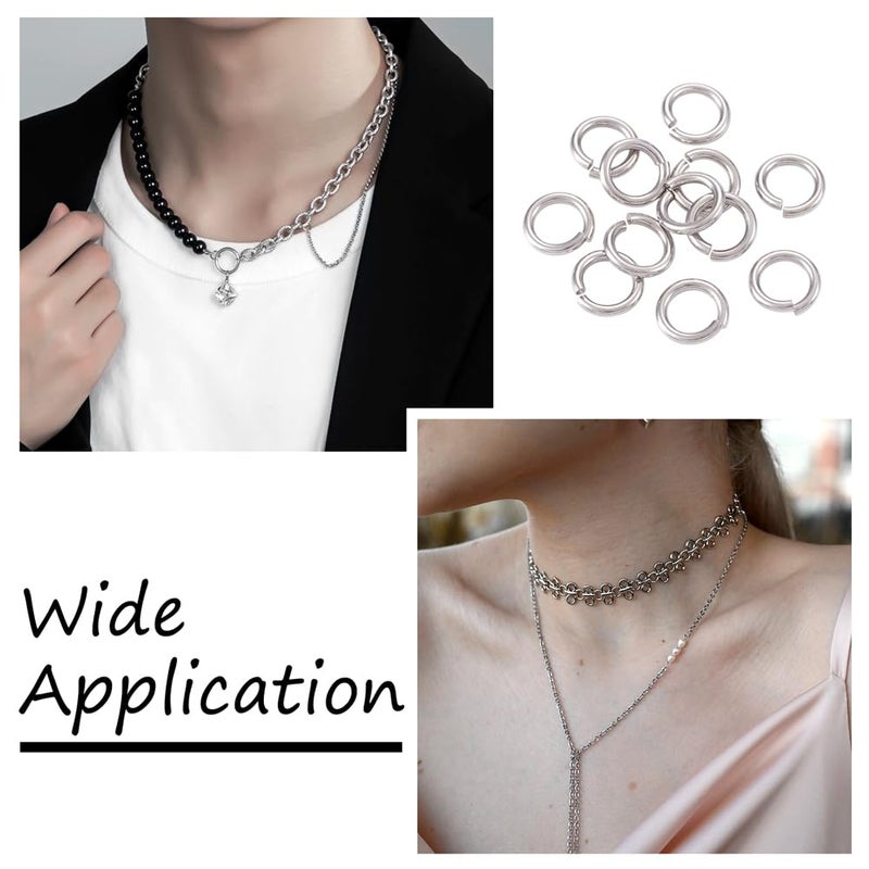 Kissitty 2000pcs 8mm Stainless Steel Open Jump Rings Connectors 0.9mm Thick Chainmail Making Jewelry Findings 20 Gauge - Image 2